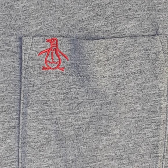 Mens Polo Large Heather Gray Classic Fit Penguin - Picture 5 of 7